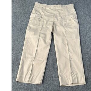 Portif Khaki Tan Cargo Pants Mens Size 40 Cotton Blend Straight Leg Work Utility